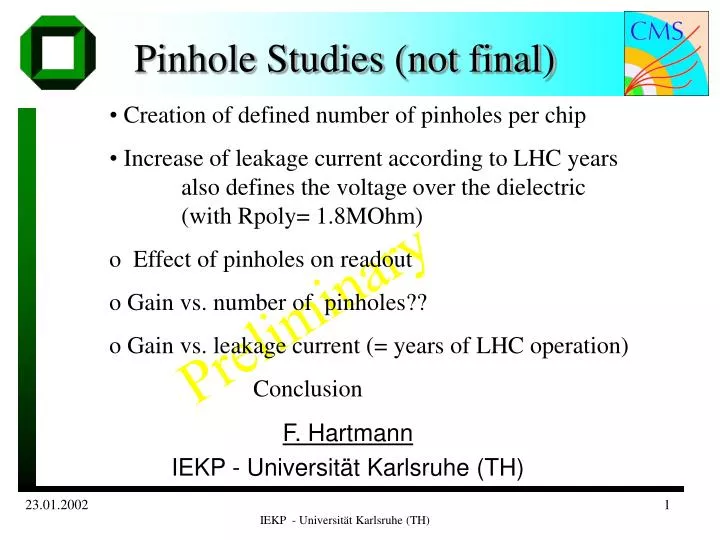 pinhole studies not final
