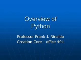 Overview of Python