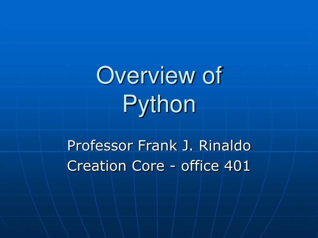 PPT - Overview of Python PowerPoint Presentation, free download - ID ...