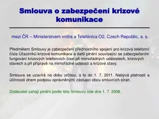 smlouva o zabezpe en krizov komunikace