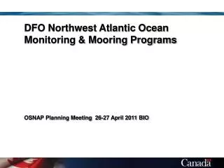 DFO Northwest Atlantic Ocean Monitoring &amp; Mooring Programs