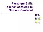 Paradigm Shift: Teacher Centered to Student Centered - slide 1