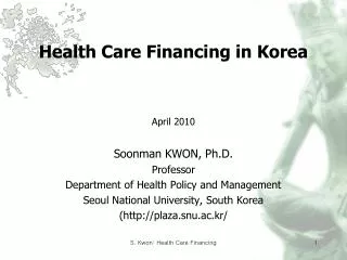 Health Care Financing in Korea