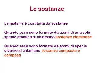 le sostanze