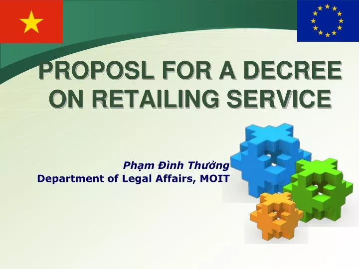 proposl for a decree on retailing service