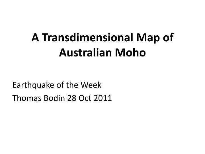 a t ransdimensional map of australian moho