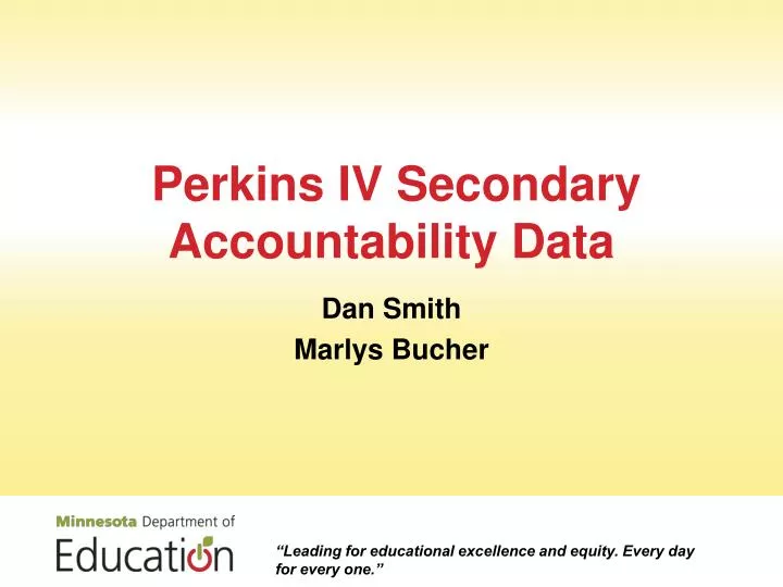 perkins iv secondary accountability data