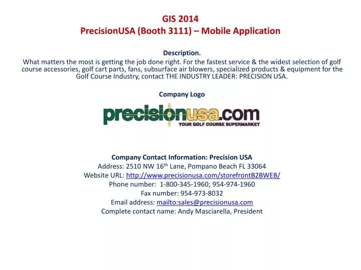 gis 2014 precisionusa booth 3111 mobile application