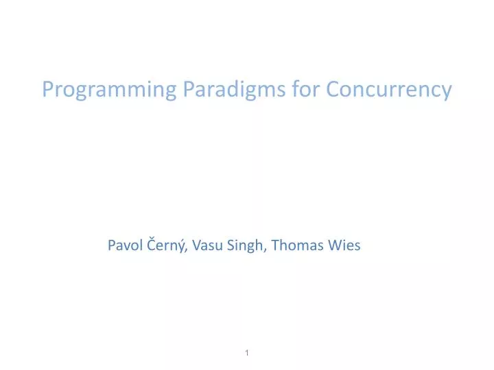 programming paradigms for c oncurrency
