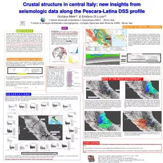 Crustal structure in central Italy: new insights from