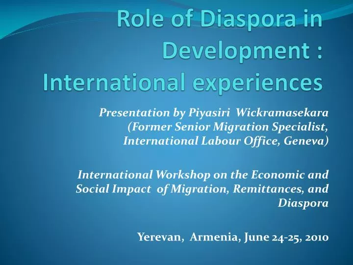 role of diaspora in development international experiences