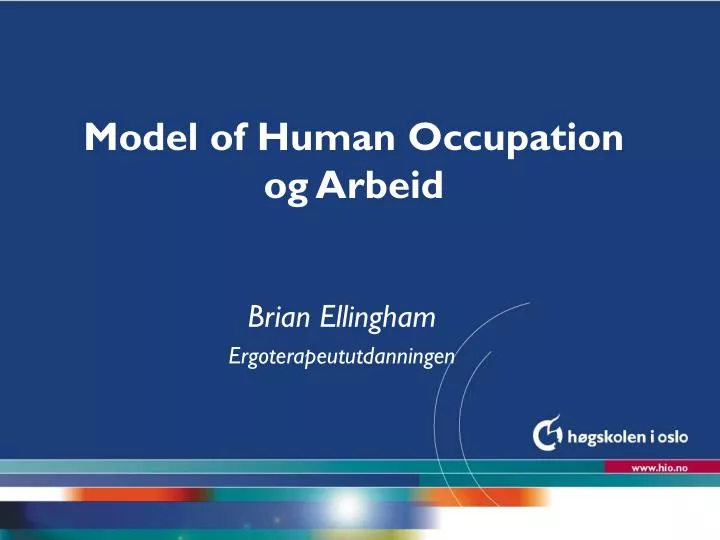 model of human occupation og arbeid