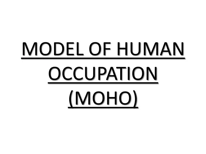 model of human occupation moho