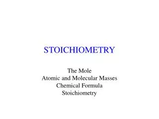 STOICHIOMETRY