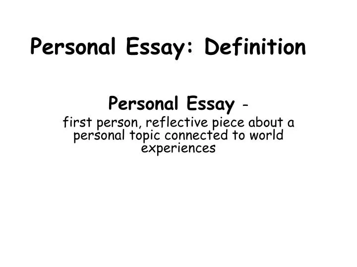 personal essay definition
