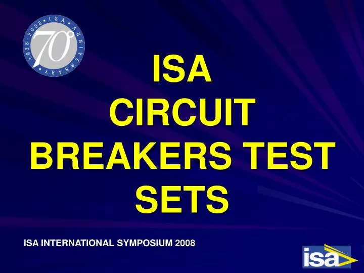 isa circuit breakers test sets