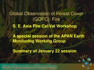 Global Observation of Forest Cover (GOFC): Fire