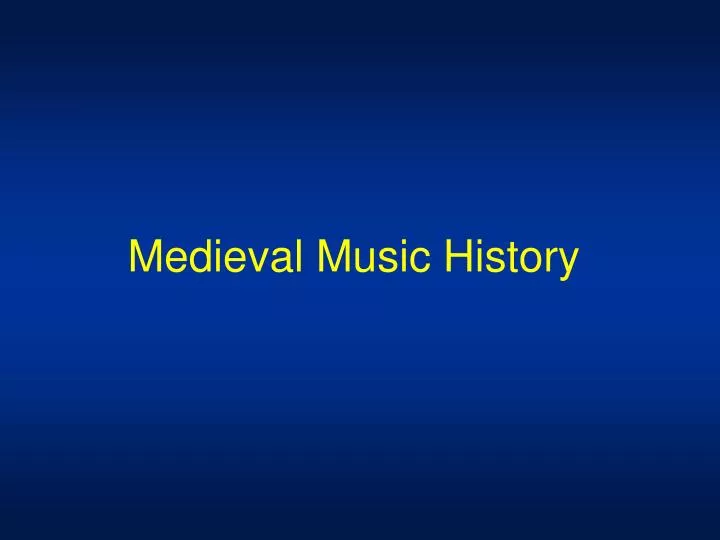 medieval music history