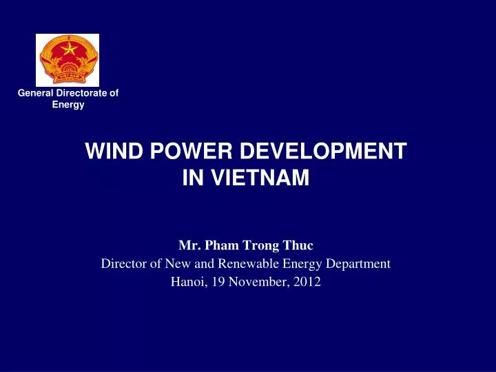 wind power development in vietnam