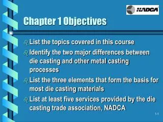 Chapter 1 Objectives