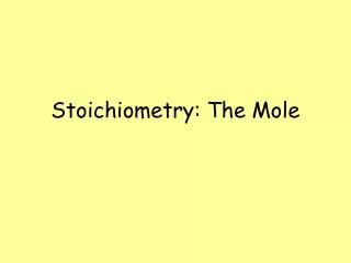 stoichiometry the mole