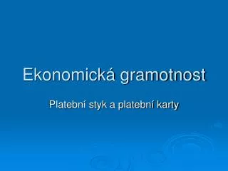 ekonomick gramotnost