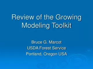 Review of the Growing Modeling Toolkit