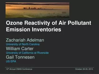 Ozone Reactivity of Air Pollutant Emission Inventories