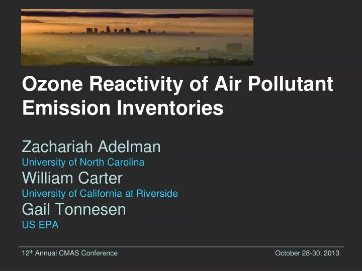 ozone reactivity of air pollutant emission inventories