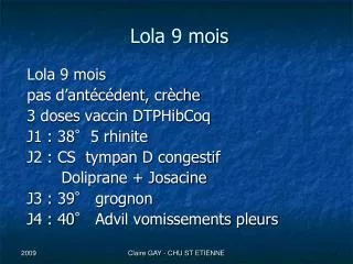 lola 9 mois