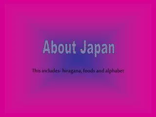 This includes- hiragana, foods and alphabet