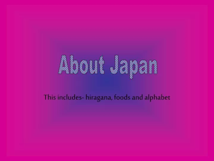 this includes hiragana foods and alphabet