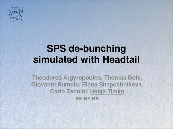 sps de bunching simulated with headtail