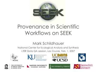 Provenance in Scientific Workflows on SEEK