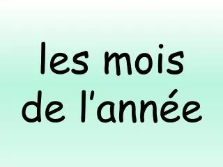 les mois de l ann e