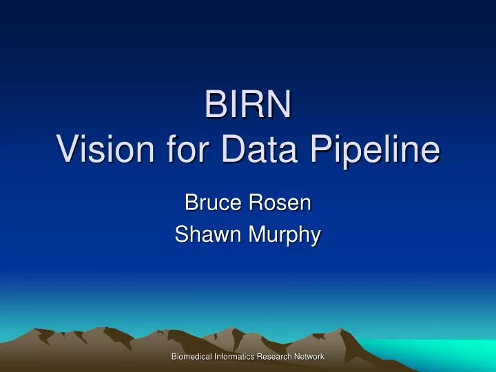 birn vision for data pipeline