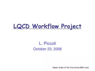 LQCD Workflow Project