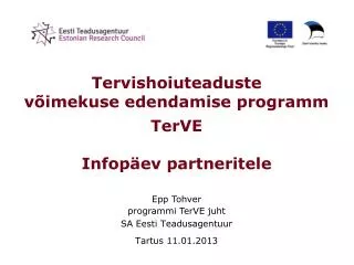 tervishoiuteaduste v imekuse edendamise programm terve infop ev partneritele