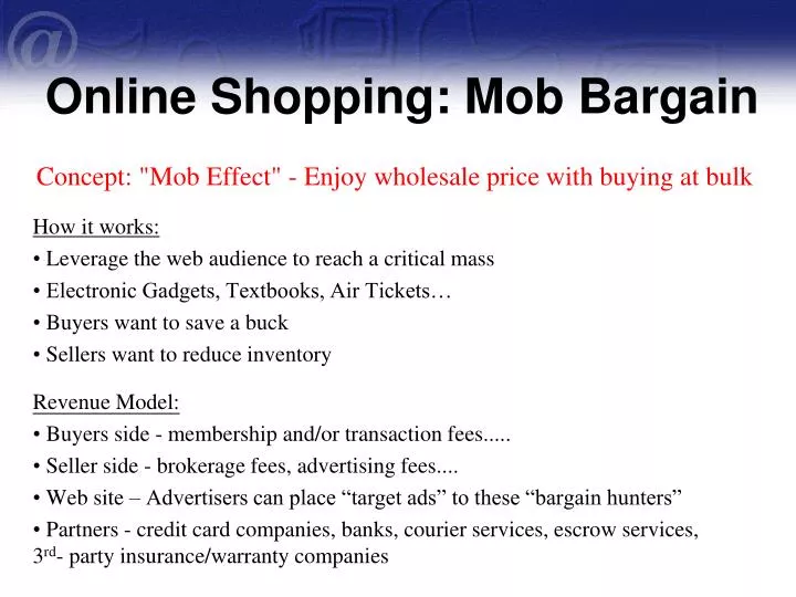 online shopping mob bargain