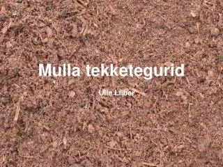 mulla tekketegurid