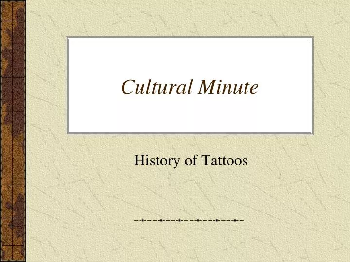 cultural minute