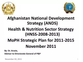 Afghanistan National Development Strategy (ANDS)
