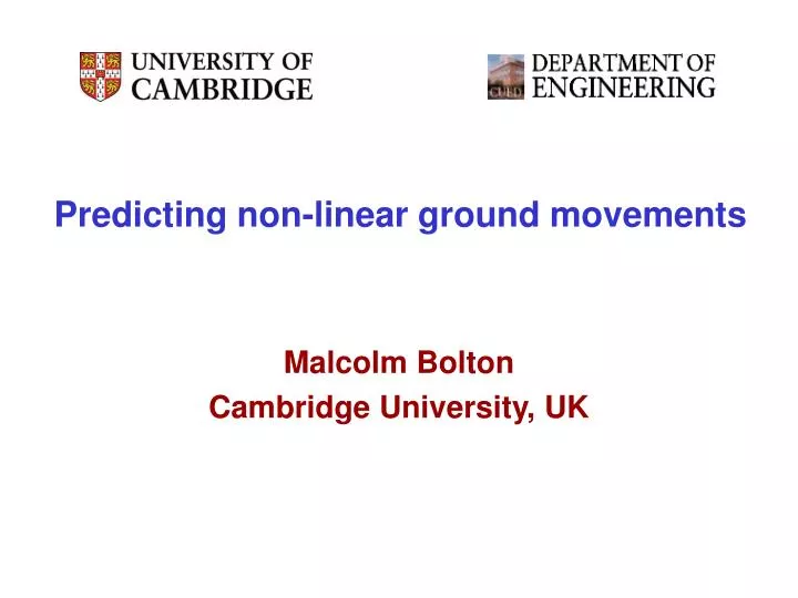 predicting non linear ground movements