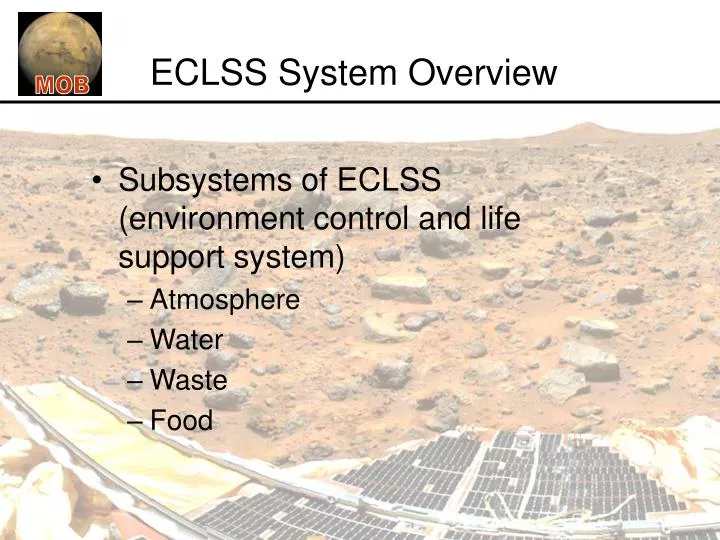 eclss system overview