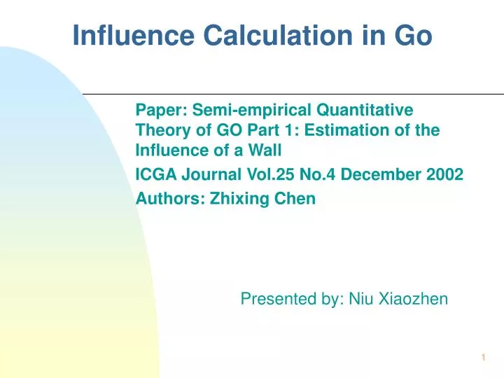 influence calculation in go
