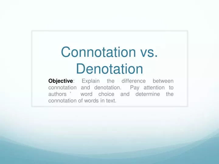 connotation vs denotation