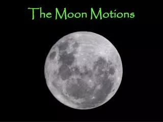 The Moon Motions