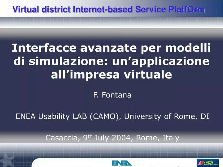 interfacce avanzate per modelli di simulazione un applicazione all impresa virtuale