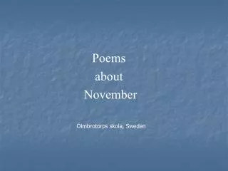 Poems about November