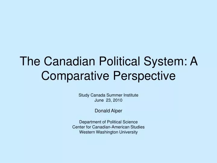 the canadian political system a comparative perspective